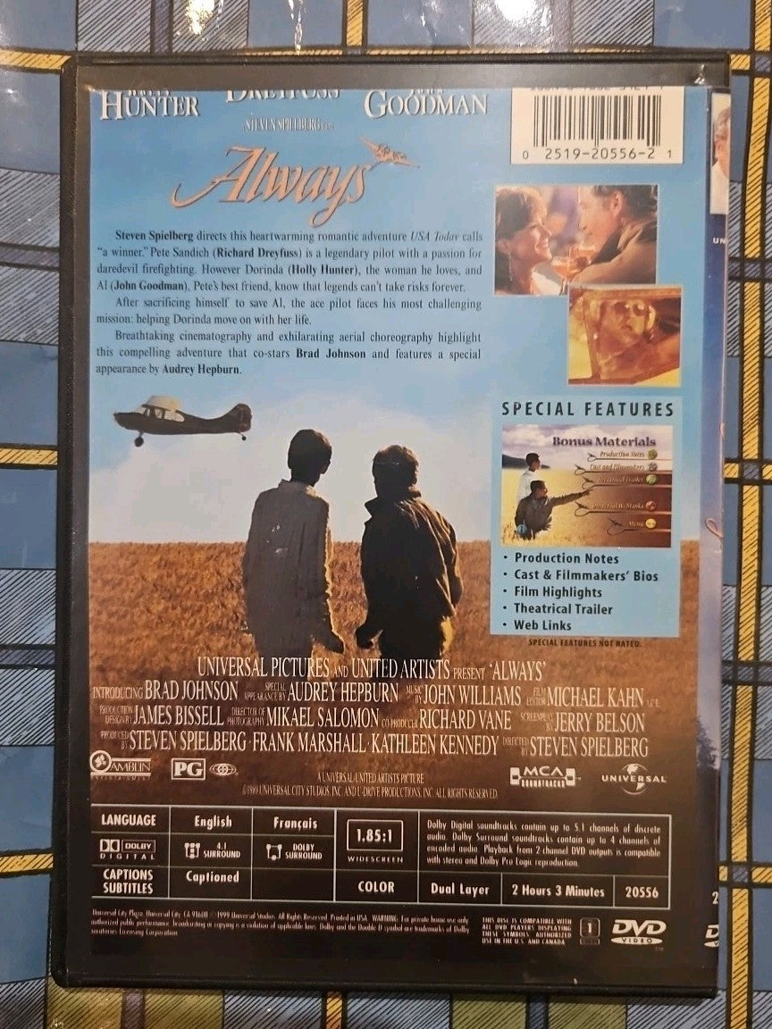 Always (DVD, 1989) cropped artwork tested Slim case.