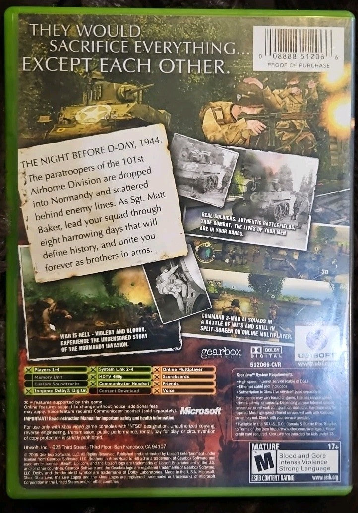 Brothers in Arms: Road to Hill 30 (Xbox) Tested. No Scratches. New Case.