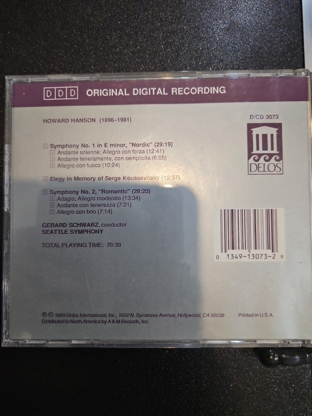 Howard Hanson Symphonies No. 1 "Nordic" and No. 2 "Romantic"