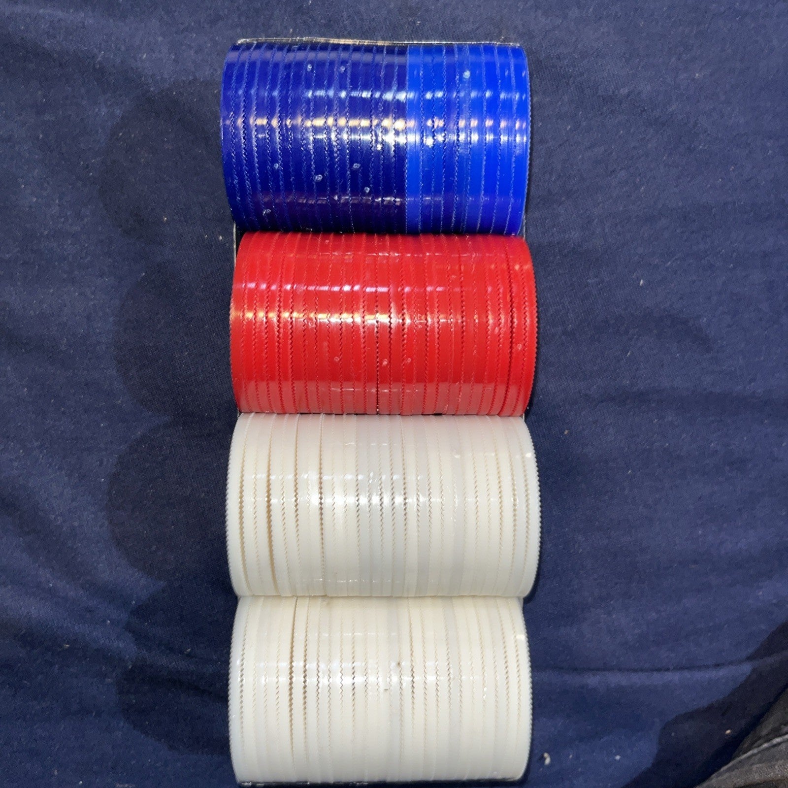 Hoyle 100 Poker Chips with Plastic Tray - Vintage 1992 Set New Old Stock NOS