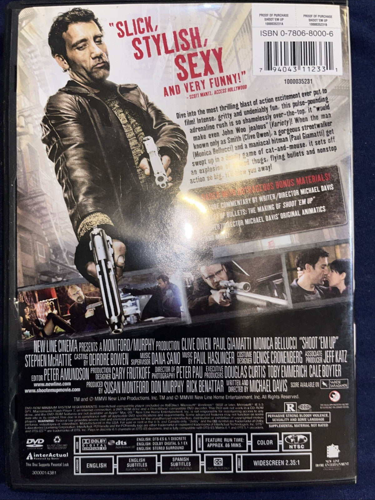 Shoot 'em Up (DVD, 2007) Sealed