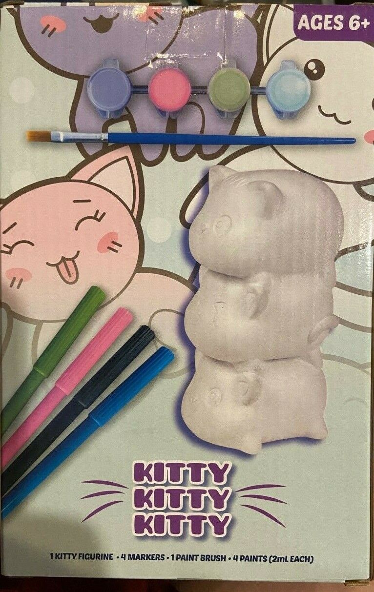 Design You Own Kitty - Ages 6+ - Marker or Paint Your Own - New