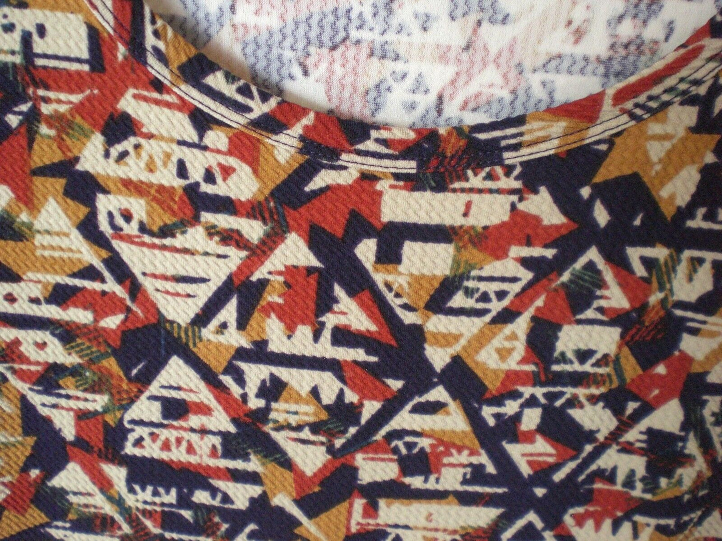 LuLaRoe Nicole Dress Rust Mustard Geometric SMALL NWOT