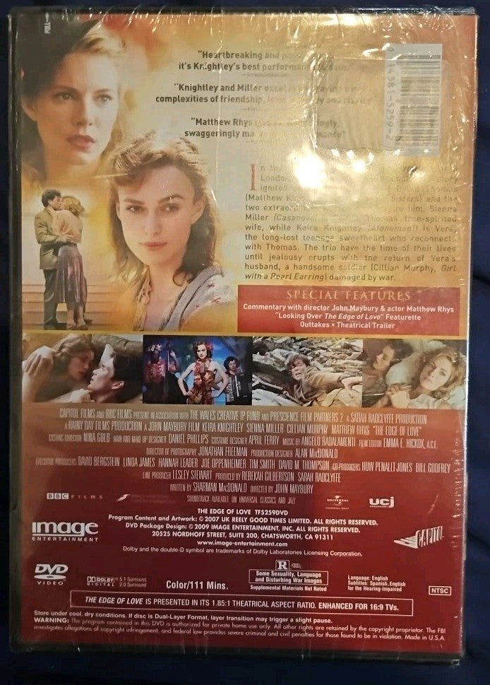 The Edge of Love (DVD, 2008) New Sealed