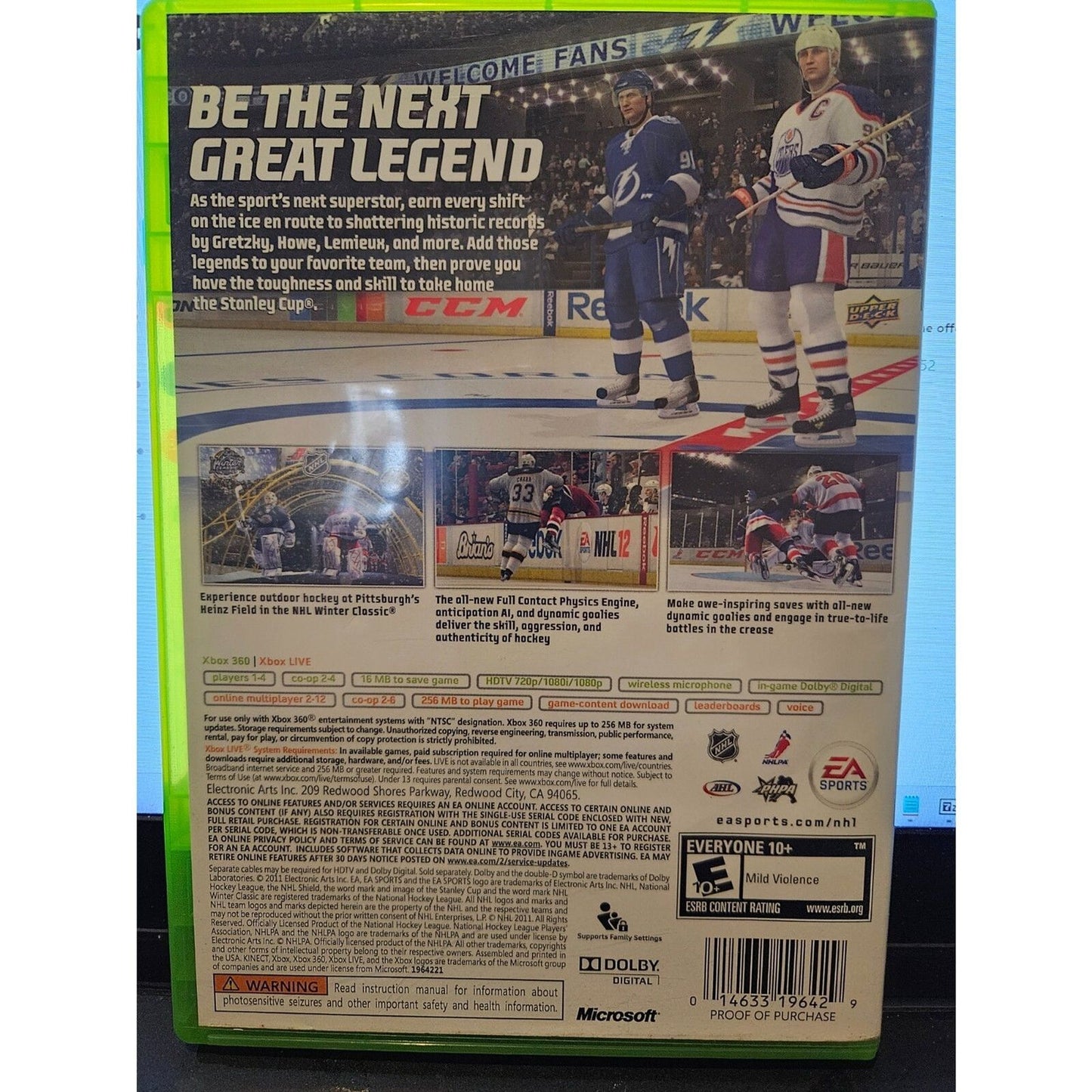 NHL 12 (Xbox 360) New Case. Tested. No scratches. Markered.