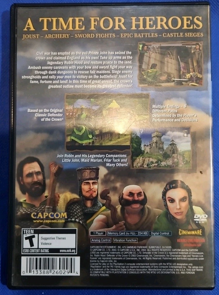 Robin Hood: Defender of the Crown (PS2) Mint. Tested. w/Manual