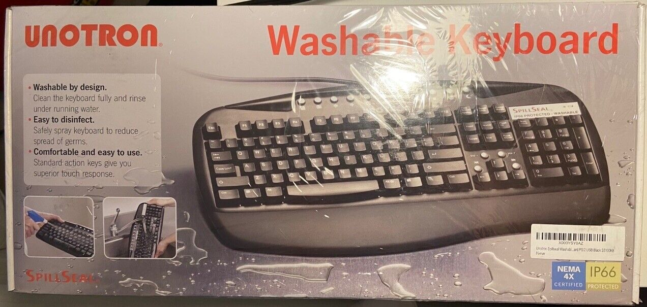 Unotron S5100K S5100K-B Washable Wired Keyboard