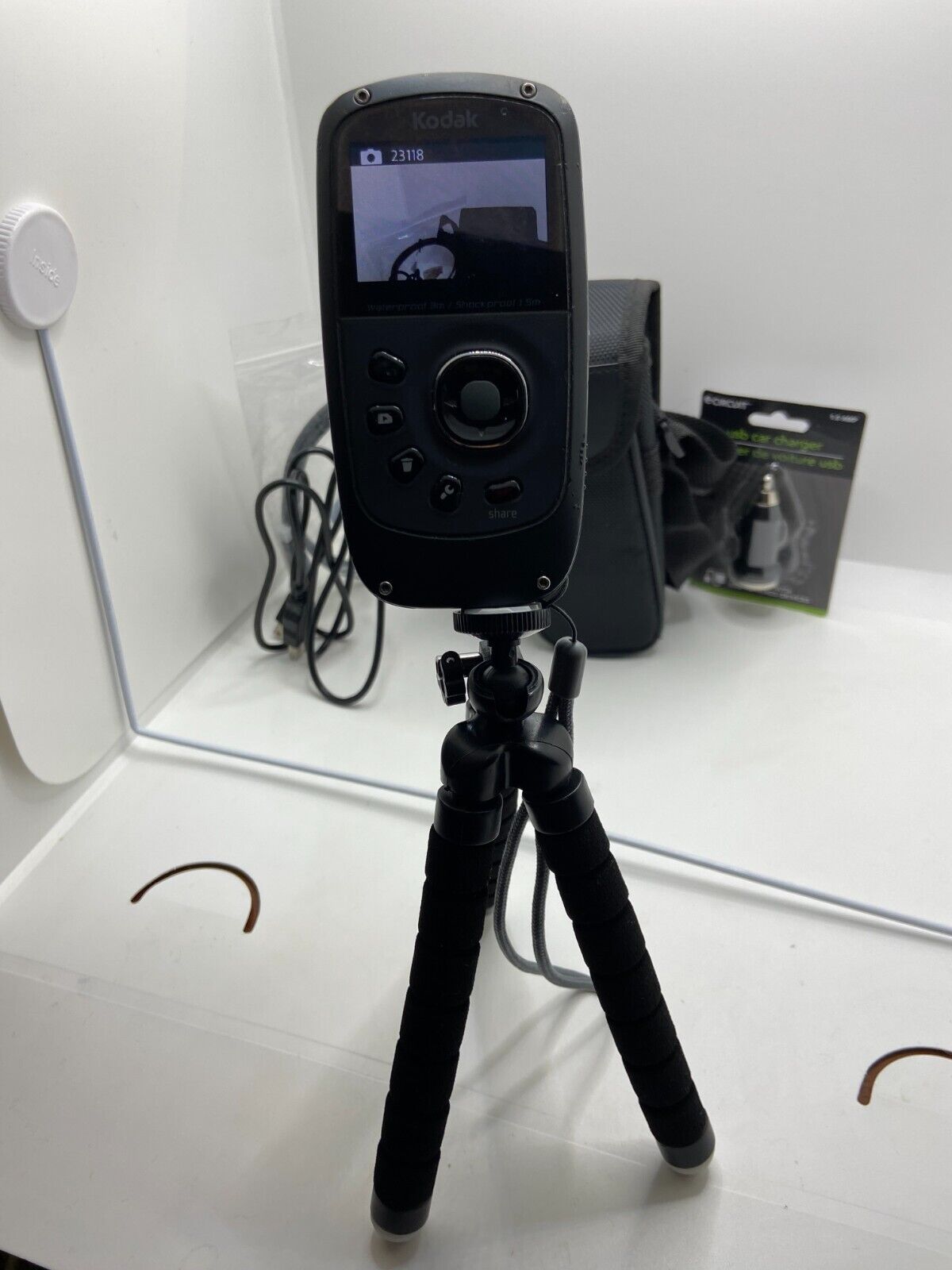 Kodak PlaySport ZX5 BLACK Waterproof Video Camera + Tripod + Case + 32GB Bundle