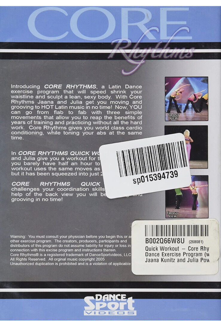 Core Rhythms Dance Exercise Program (DVD, 2008 ) - Quick Workout