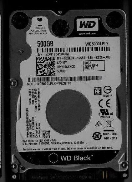 Western Digital 500GB WD5000PLX Laptop Hard Disk Drives