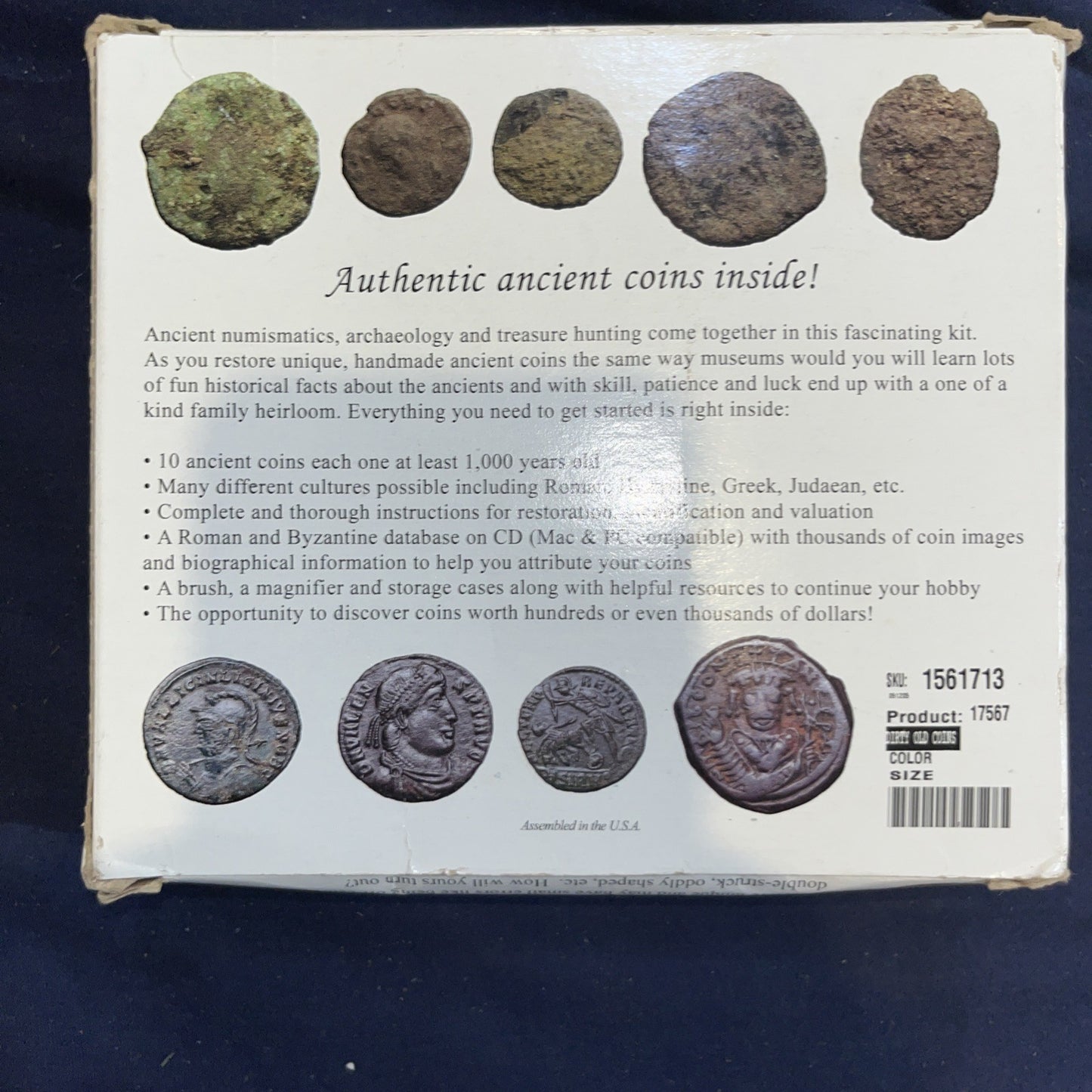 Vtg New Sealed Dirty Old Coins The Ancient Coin Cleaning Kit w Coin & CD-ROM