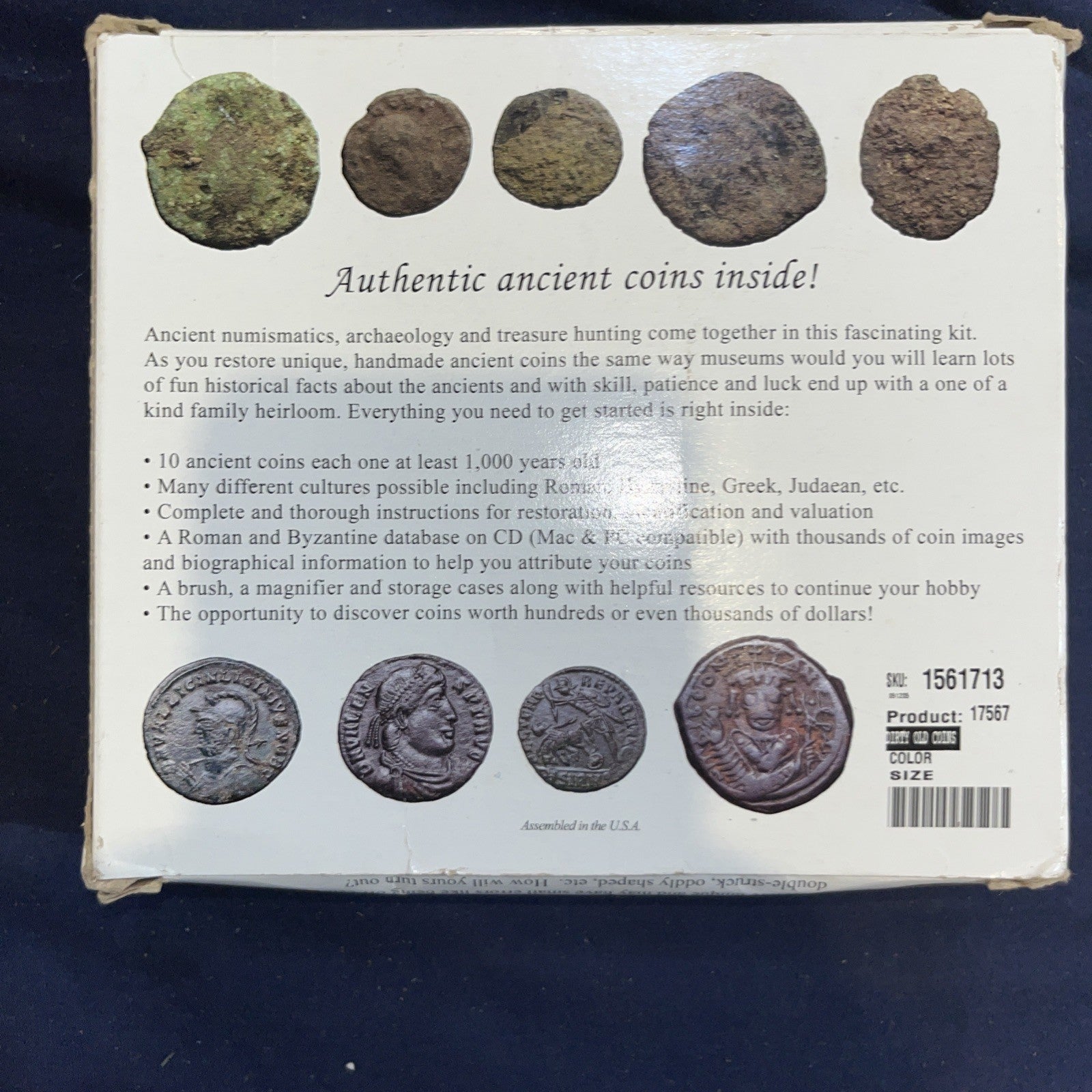 Vtg New Sealed Dirty Old Coins The Ancient Coin Cleaning Kit w Coin & CD-ROM