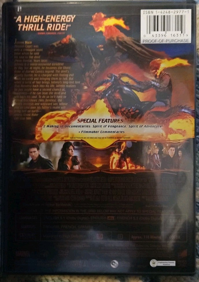 Ghost Rider (DVD, 2007) New