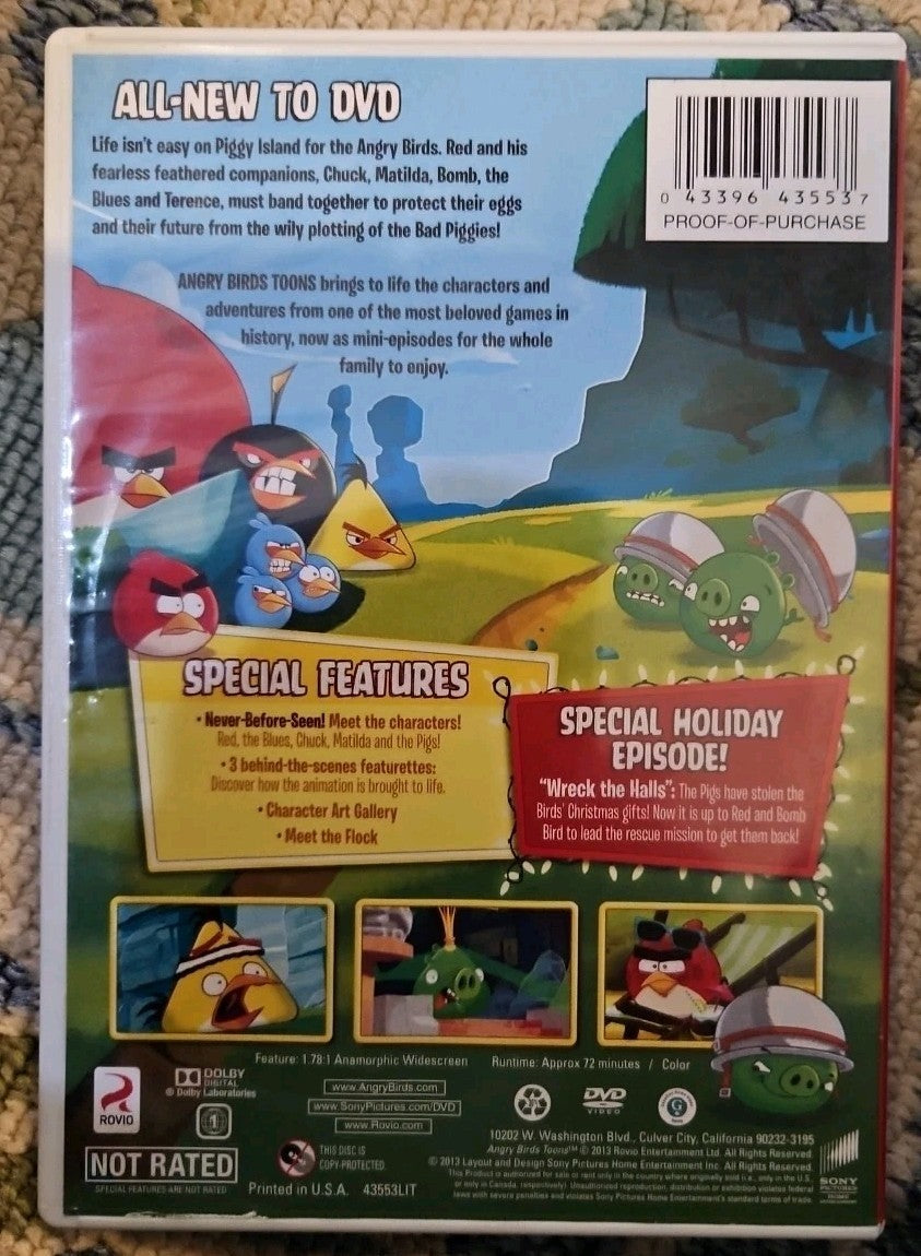 Angry Birds Toons: Season 1 Volume 1 & 2 (DVD, 2013) Tested. New Cases. Resealed