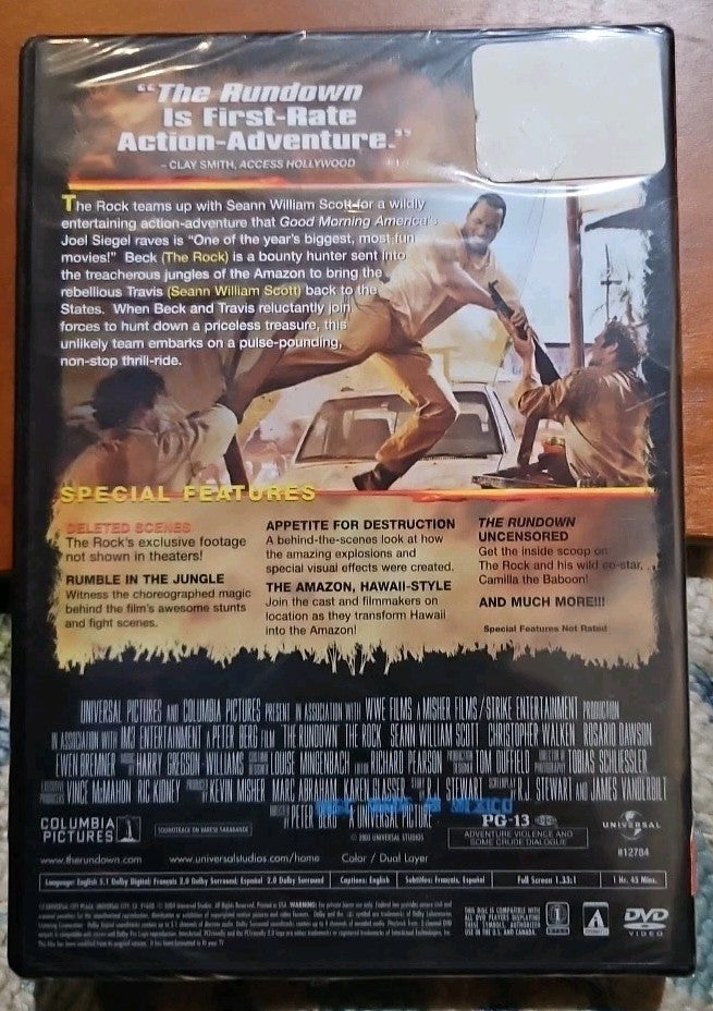 The Rundown (DVD, 2004, Full Frame Edition) New Sealed