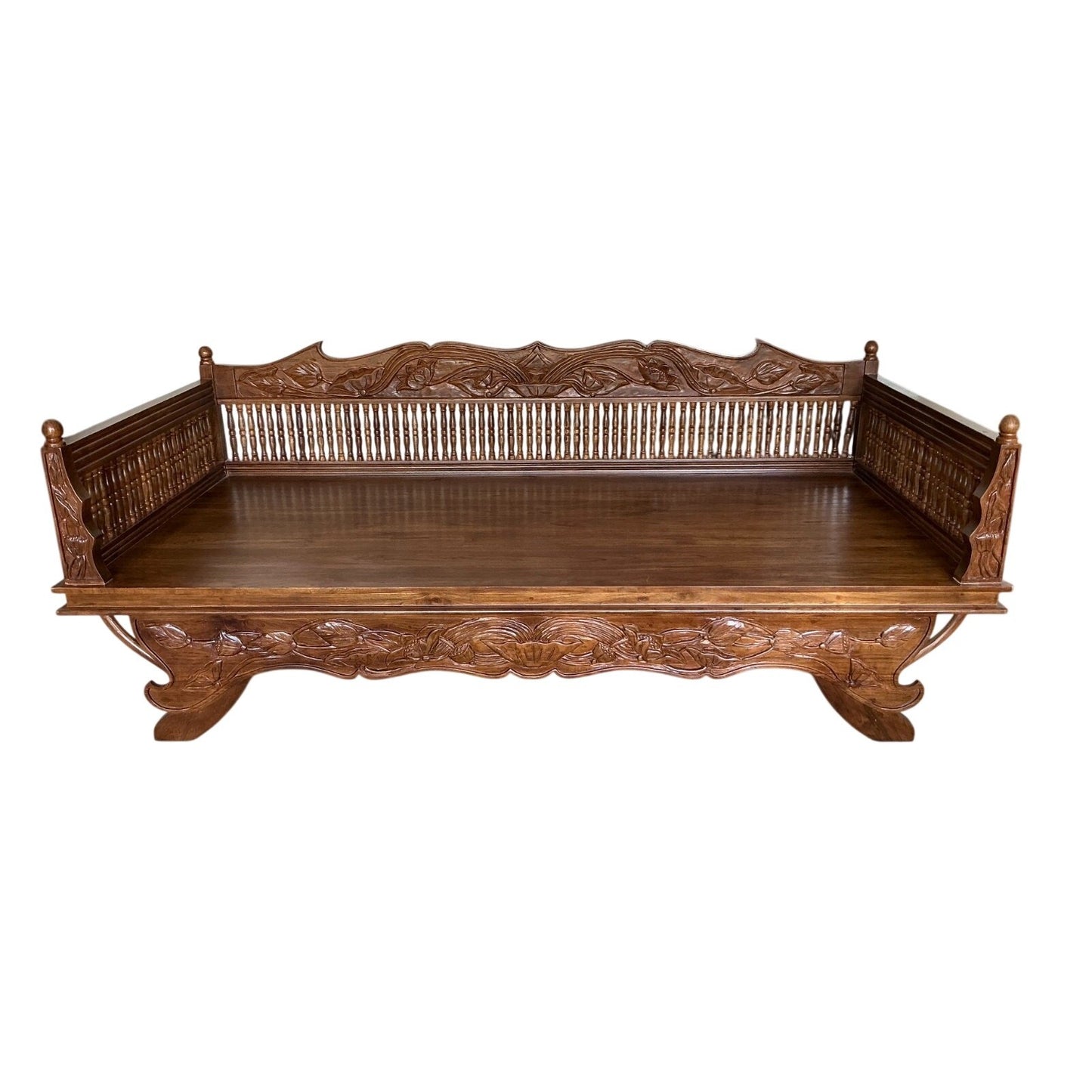 Teak Twin Daybed Hand Carved /  Hand Made In Thailand - VERY HEAVY