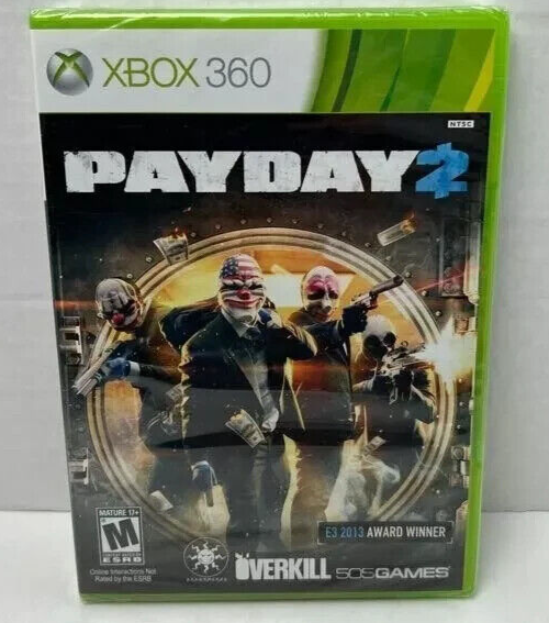 Payday 2 - Xbox 360 - CIB. TESTED. NO SCRATCHES. NEW CASE. RESEALED.