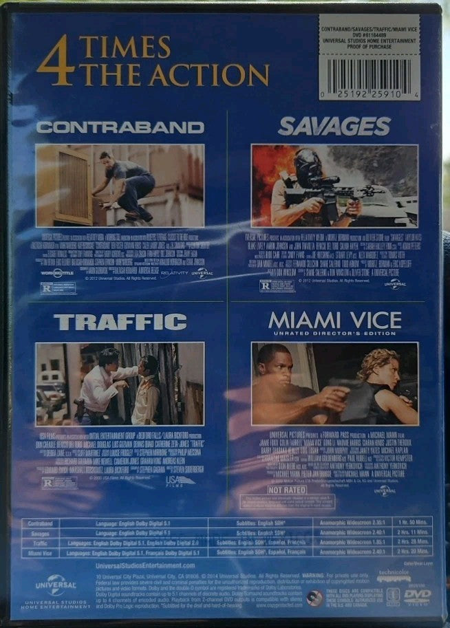 Contraband/Savages/Traffic/Miami Vice (DVD) New Sealed