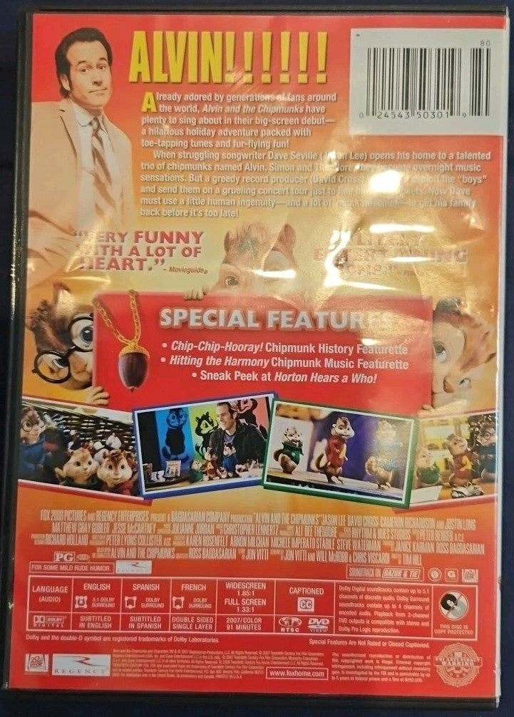 Alvin and the Chipmunks (DVD, 2007)