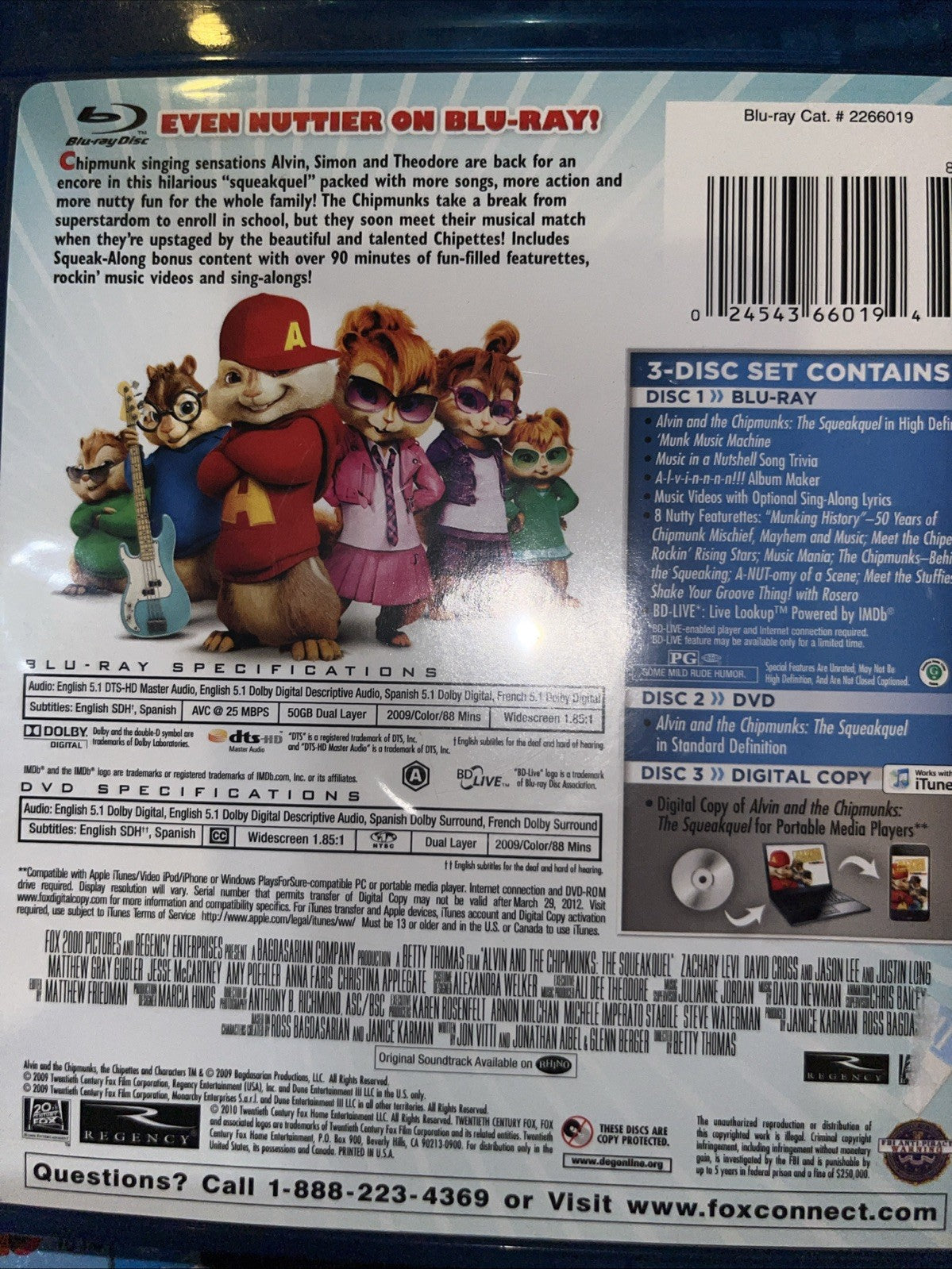 Alvin & the Chipmunks: the Squeakquel (Blu-ray) Sealed. No Digital Download