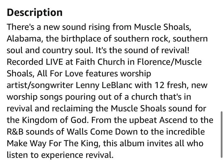 Lenny LeBlanc: All for Love CD