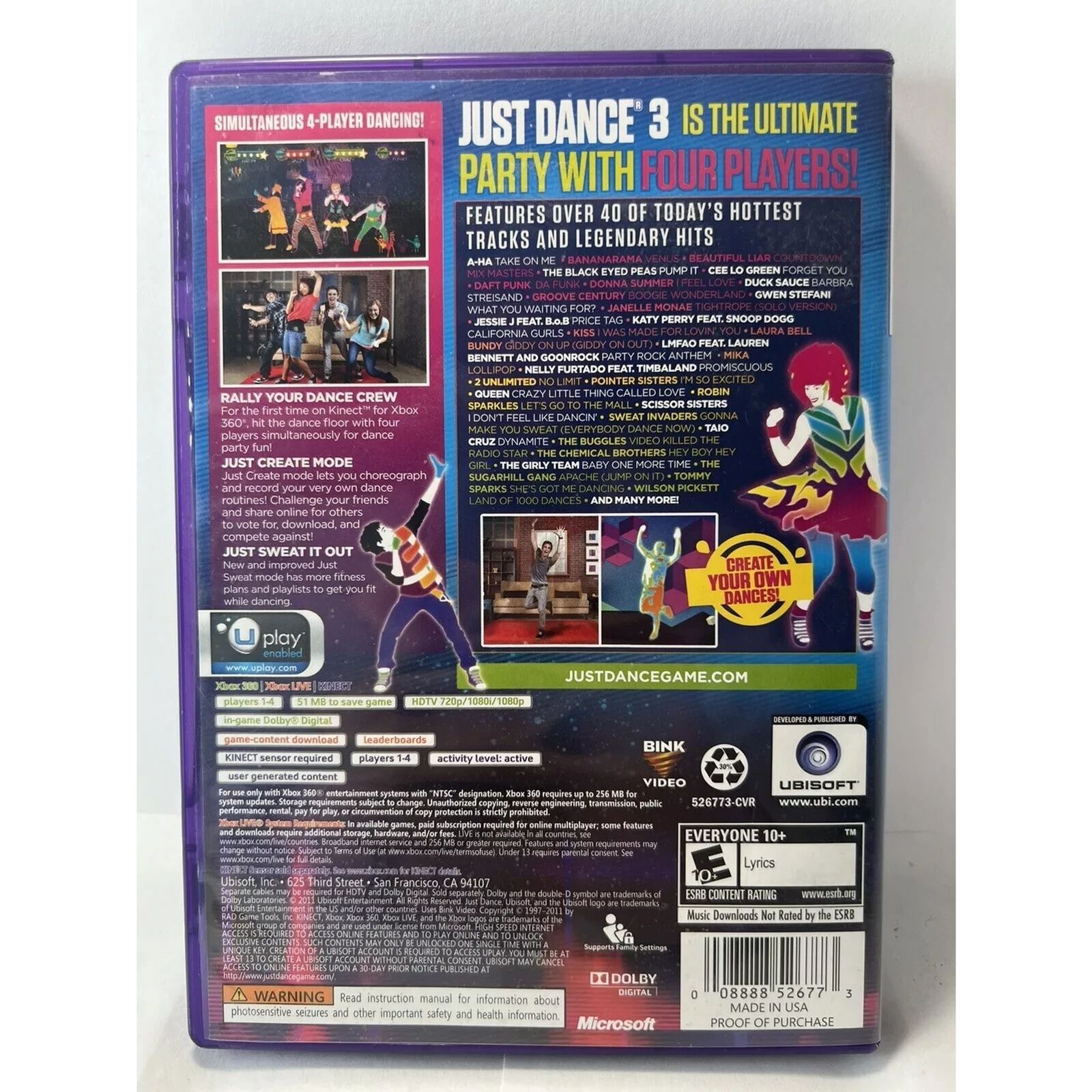 Just Dance 3 (Microsoft Xbox 360, 2011)
