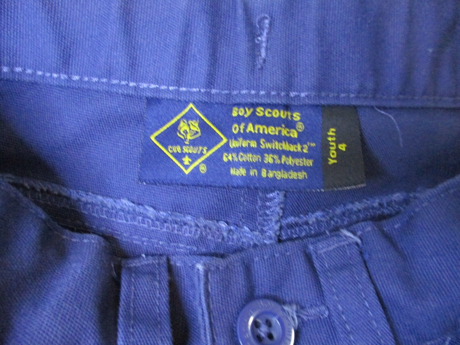 Official Cub Scouts Switchback Pants Youth 4 NWOT