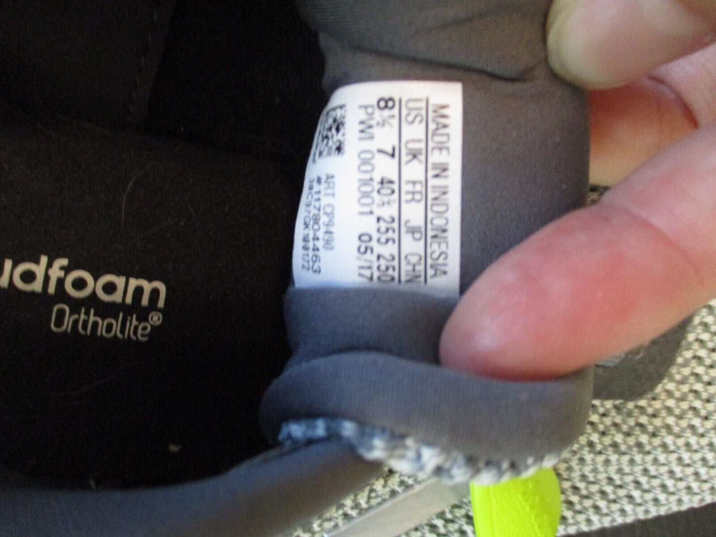 Adidas Cloudfoam Ortholite Grey Running Sneakers Shoes US 8.5