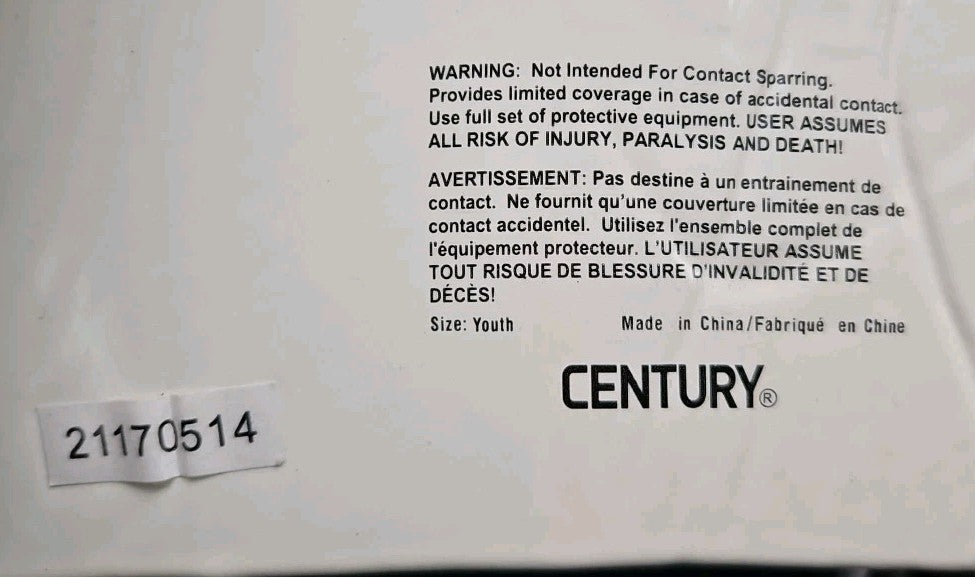 Century Student Sparring Rib Guard Size Youth White