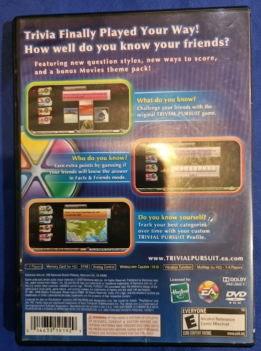 Trivial Pursuit (PS2) Mint. Tested. w/Manual