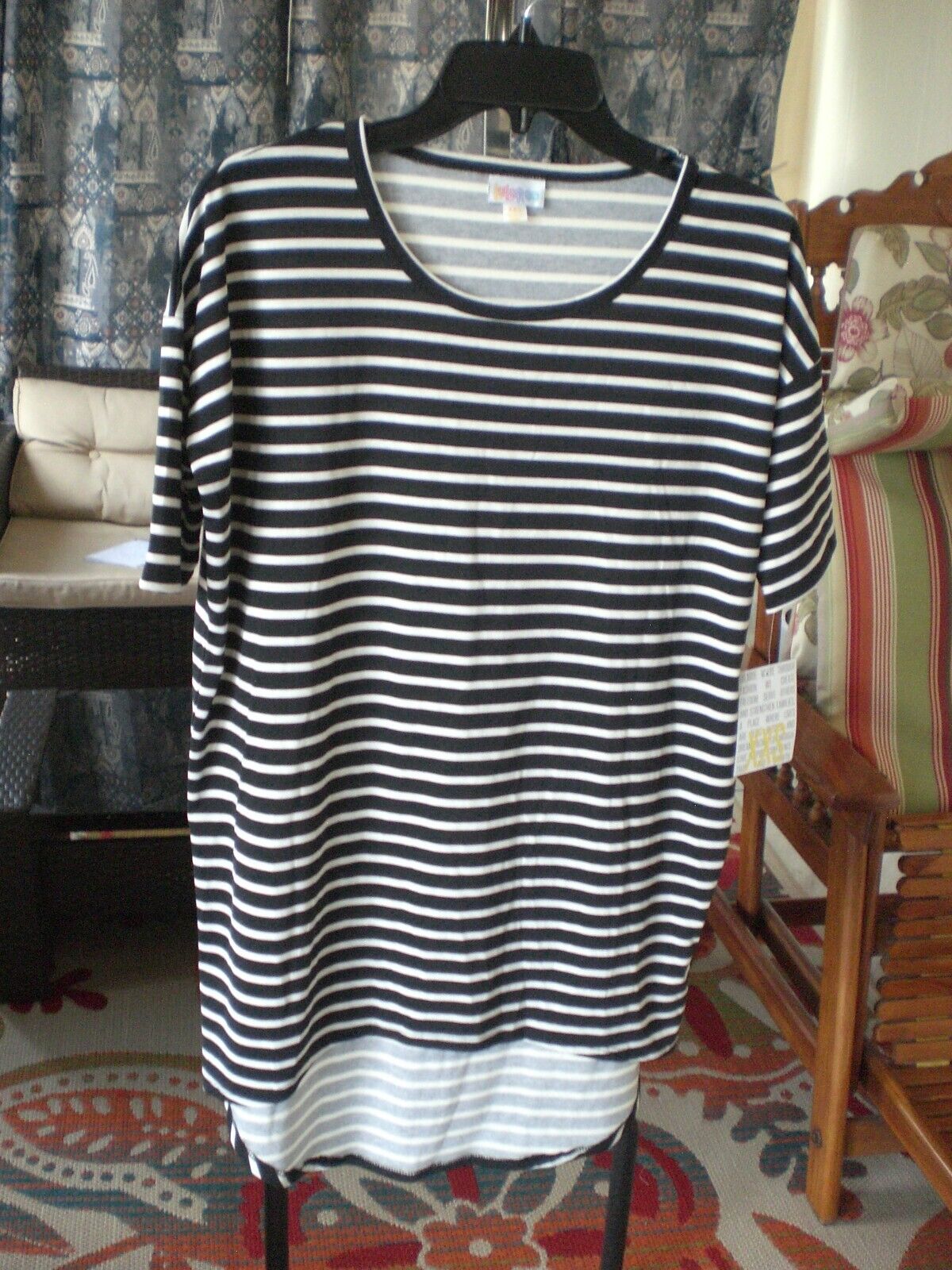 LuLaRoe Irma Black and White Stripe New with Tags