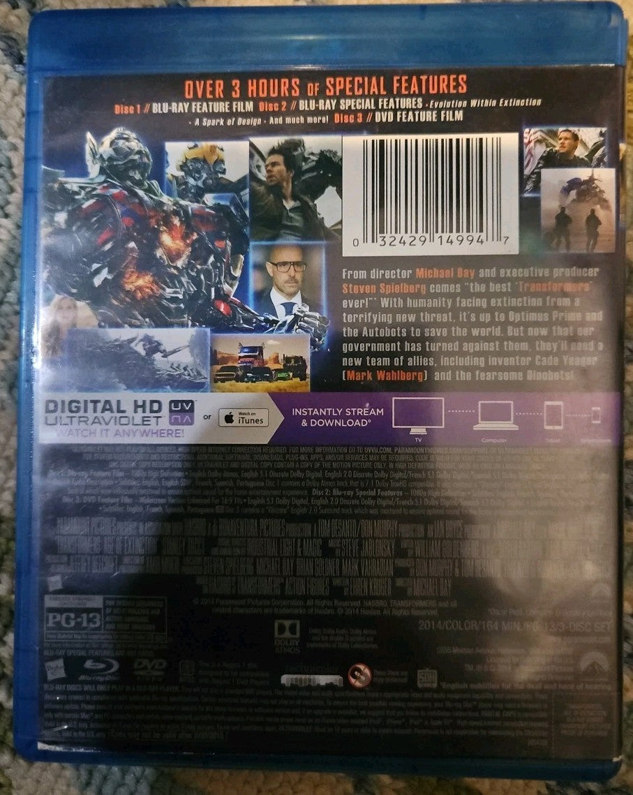 Transformers: Age of Extinction (Blu-ray, 2014) New. No Digital Download