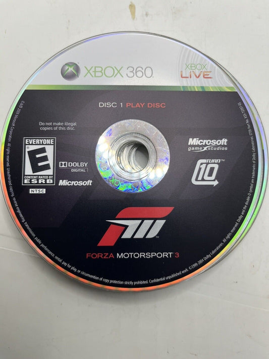 Forza Motorsport 3 (Microsoft Xbox 360, 2009) Disc 1 Play Disc
