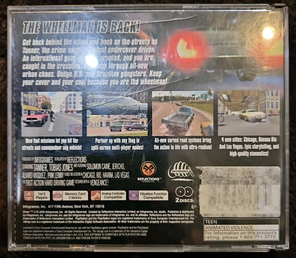 Driver 2 (Sony PlayStation 1, 2000) No Game. Case And Artwork Only