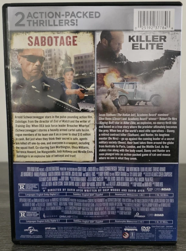 Sabotage / Killer Elite (DVD) - Arnold Schwarzenegger / Jason Statham