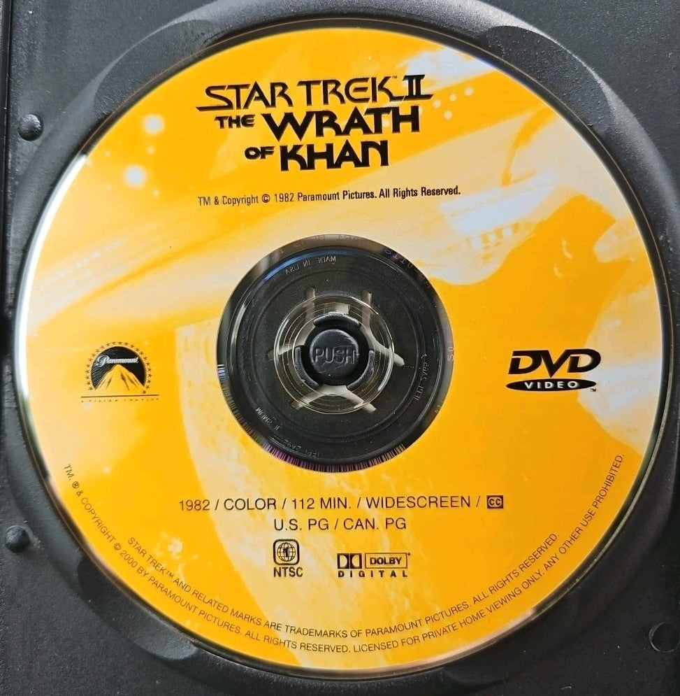 Star Trek II: The Wrath of Khan (DVD, 1982) Slim Case. Cropped Artwork. Tested