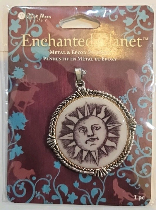 Enchanted Planet Metal & Epoxy Pendant 1-3/4" (4.5cm) New