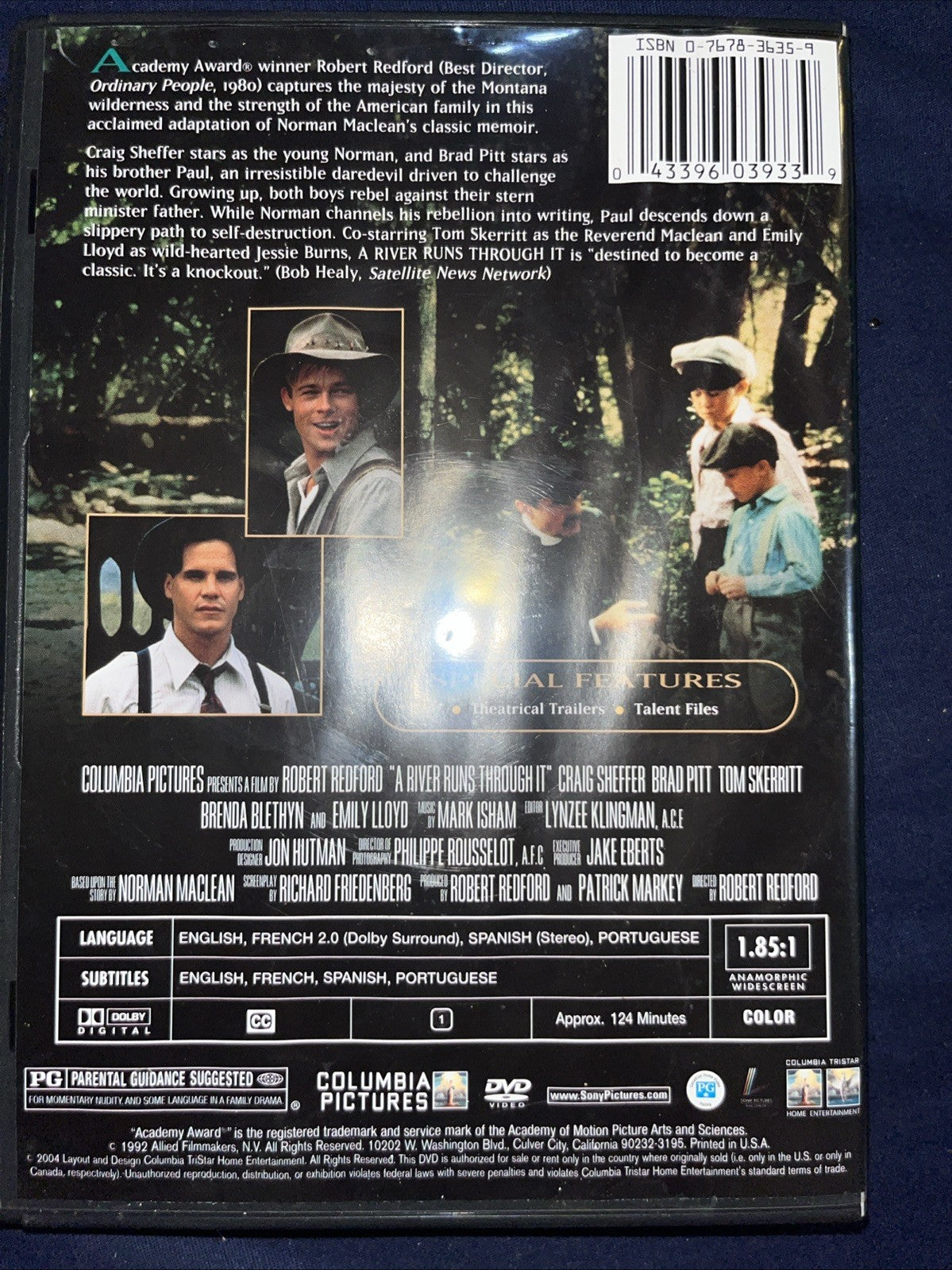 A River Runs Through It (DVD, 1992) Tested. New Case. Resealed