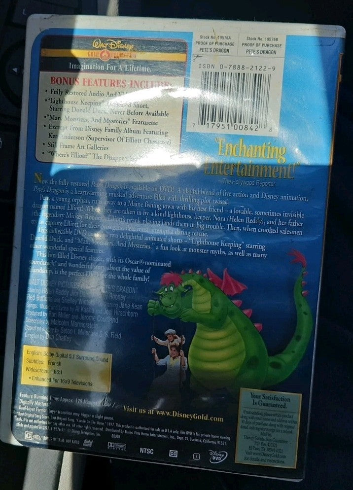 Petes Dragon (DVD, 2001, Gold Collection) Artwork Wear. Tested. No Scratches