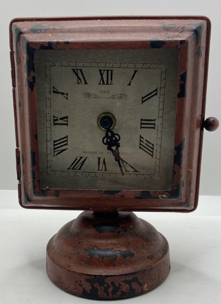 Imax Paris Metal Clock - Rustic Subdued Style 7.5 " Tall