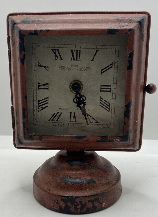 Imax Paris Metal Clock - Rustic Subdued Style 7.5 " Tall