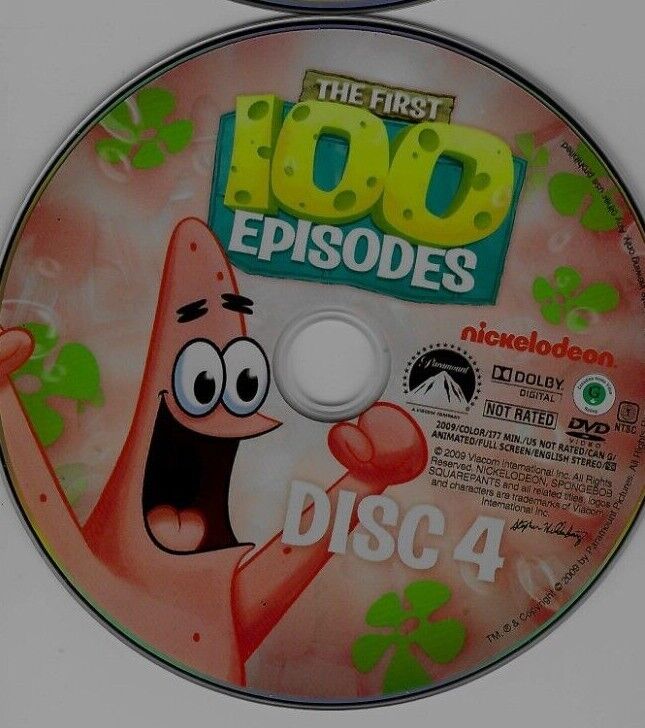 Sponge Bob Square Pants 100 Episodes Replacement  DVDs