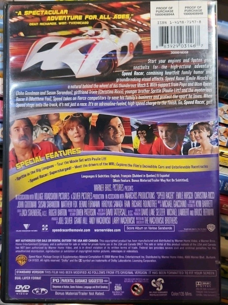 Speed Racer (2008) (DVD, 2008) Tested