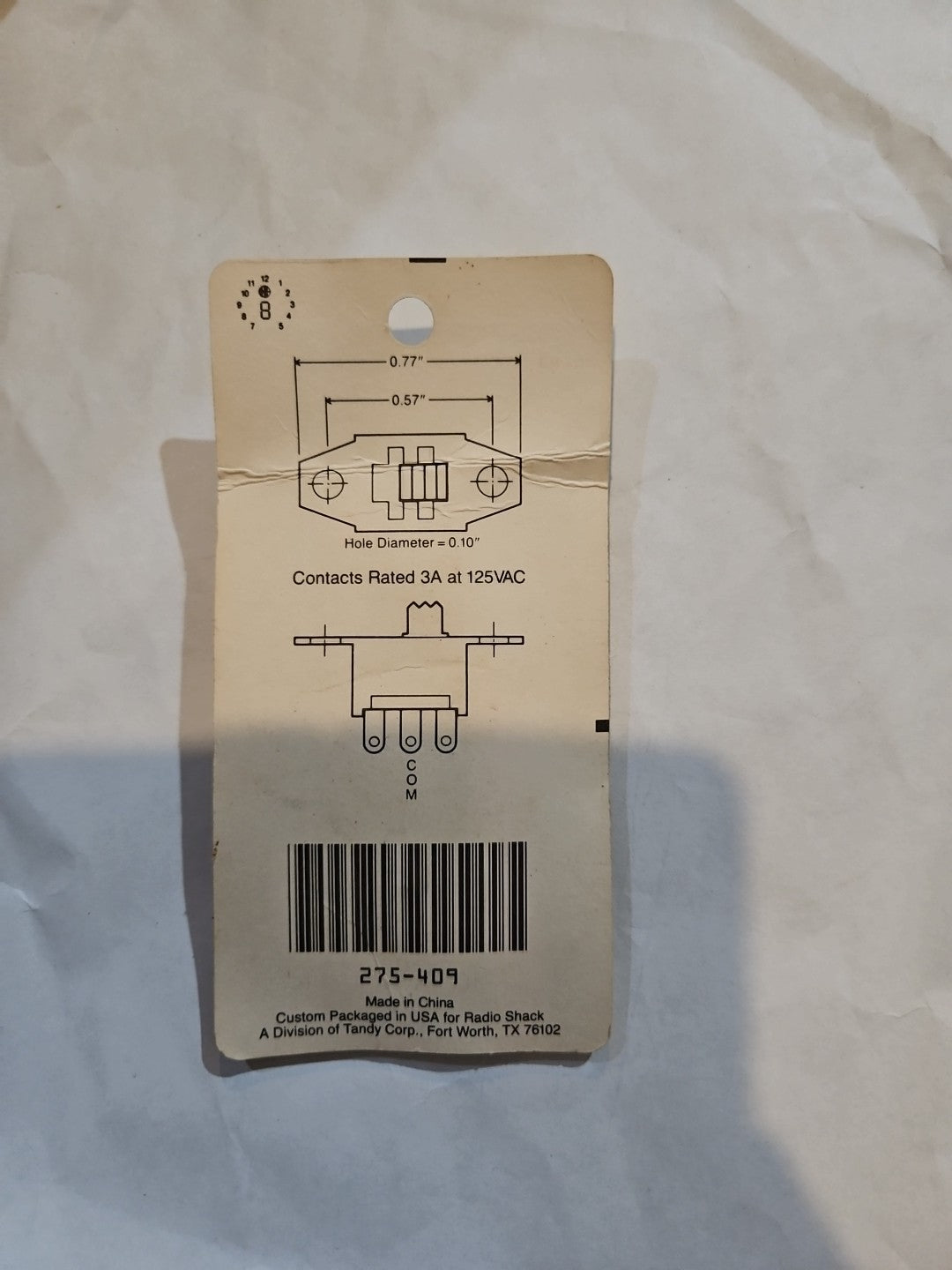 RadioShack 275-409 SPDT Submini Slide Switch ~ 2/PK ~ 3A at 125VAC