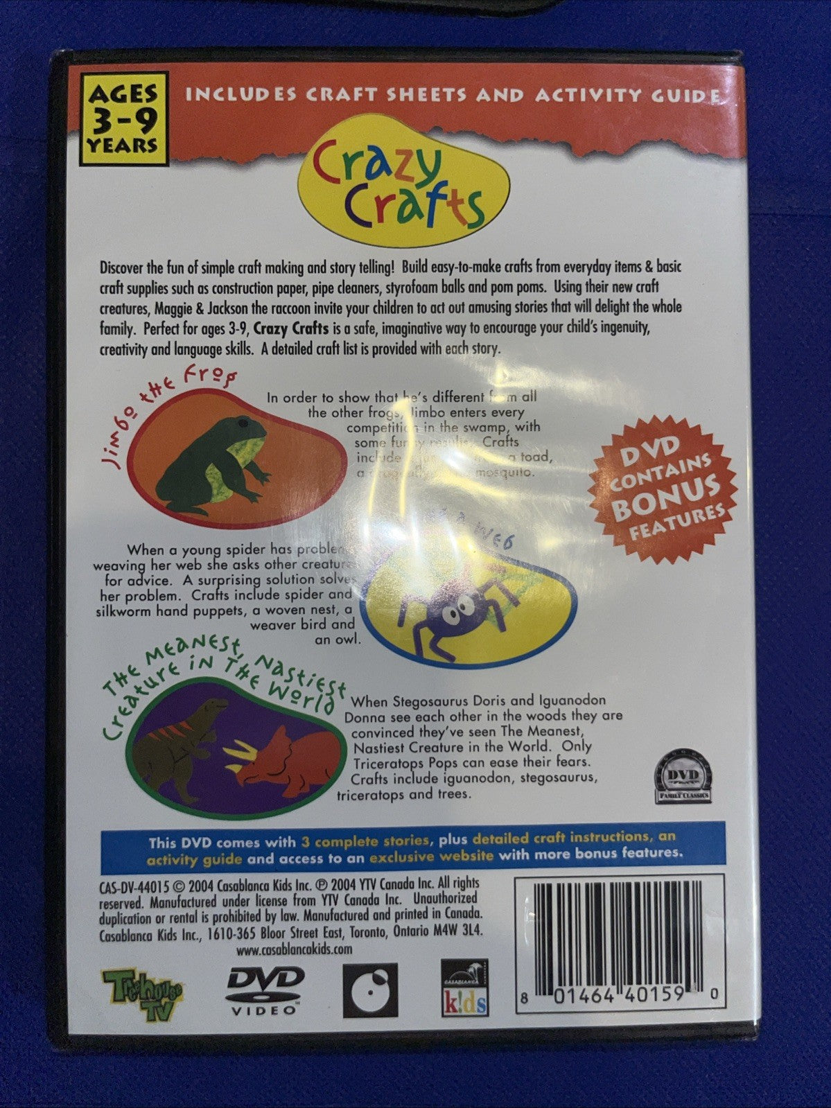 Crazy Crafts: Bugs Lizards & Dinosaurs (DVD) Sealed