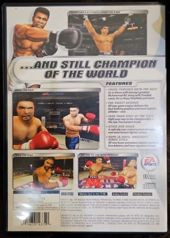 Knockout Kings 2002 (PS2) No Game. Case + Artwork + Manual