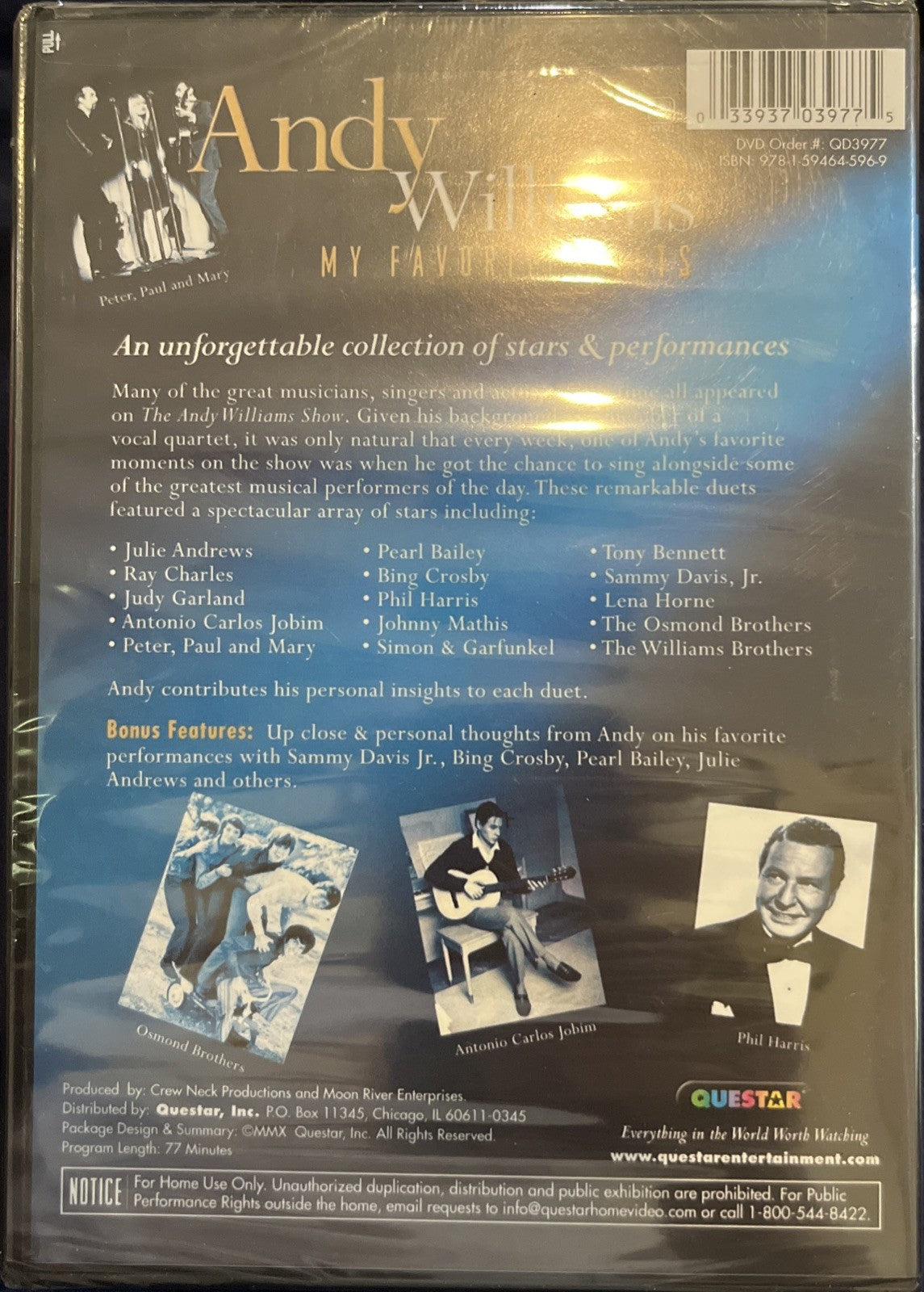 Andy Williams: My Favorite Duets (DVD, 2011) Sealed