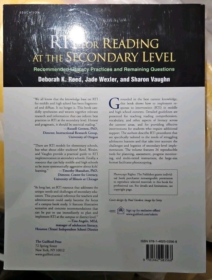 What Works for Special-Needs Learners Ser.: RTI for Reading at the Secondary...