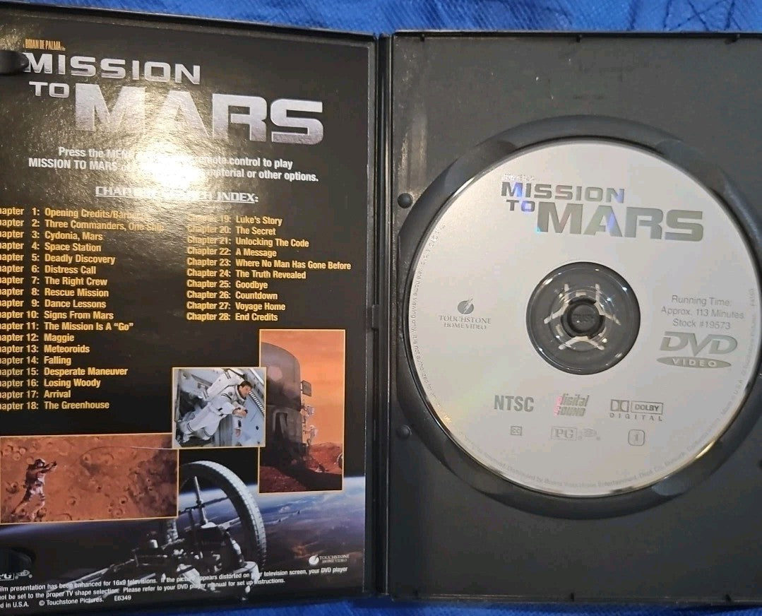 Mission to Mars (DVD, 2000) Slimcase. Artwork Cropped. Tested