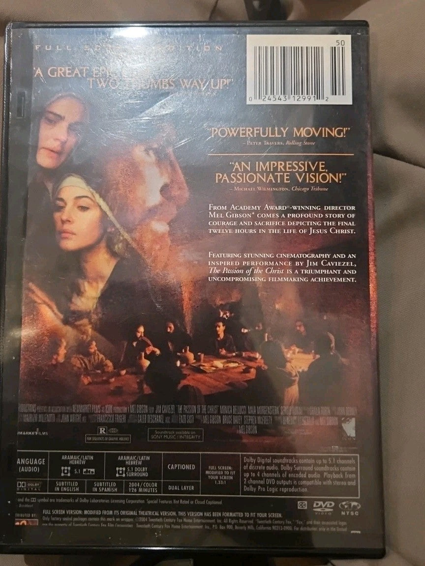 The Passion of the Christ (DVD, 2004) Tested slim case cropped artwork.